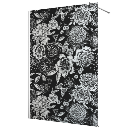 Vinilo Adhesivo para mampara de ducha esmerilado - Flores Mariposas