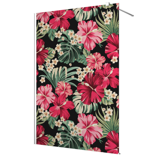 Vinilo Adhesivo para mampara de ducha esmerilado - Flores Tropicales