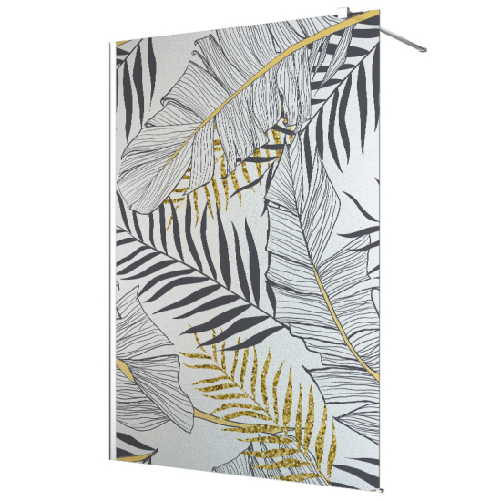 Vinilo Adhesivo para mampara de ducha esmerilado - Hojas Tropicales