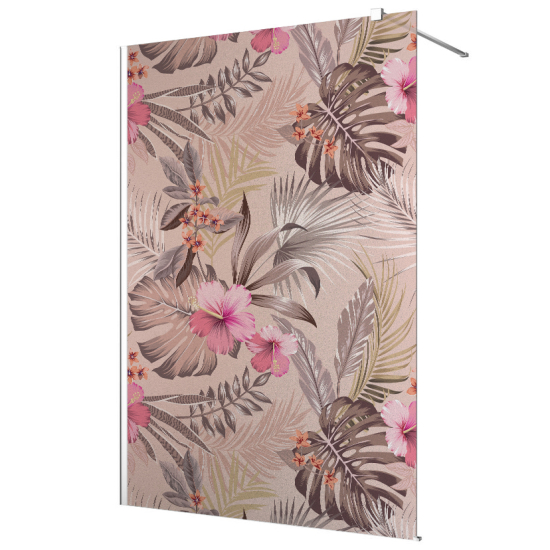 Vinilo Adhesivo para mampara de ducha esmerilado - Hojas Tropicales