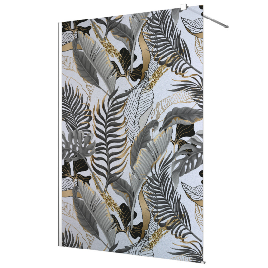Vinilo Adhesivo para mampara de ducha esmerilado - Hojas Tropicales