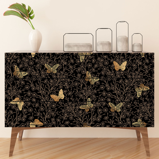 Vinilo Adhesivo para muebles - Flores Mariposas