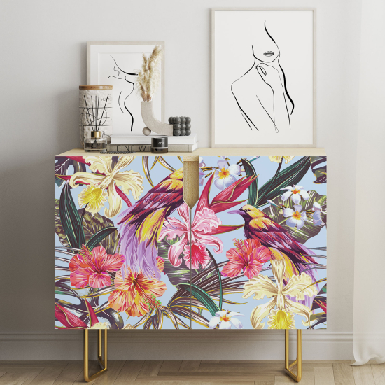 Vinilo Adhesivo para muebles - Flores pájaros