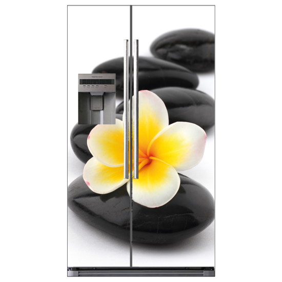 Vinilo Adhesivo para nevera americana - Flor guijarros