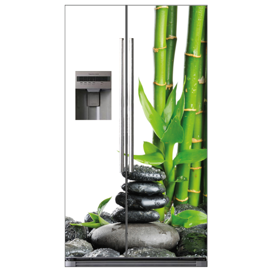 Vinilo Adhesivo para nevera americana - Guijarros de bambú