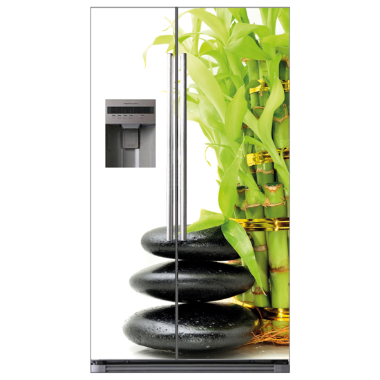 Vinilo Adhesivo para nevera americana - Guijarros de bambú