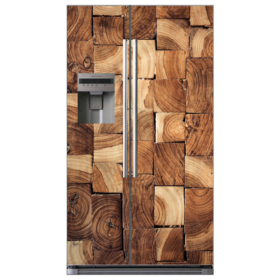 Vinilo Adhesivo para nevera americana - Madera de diseño