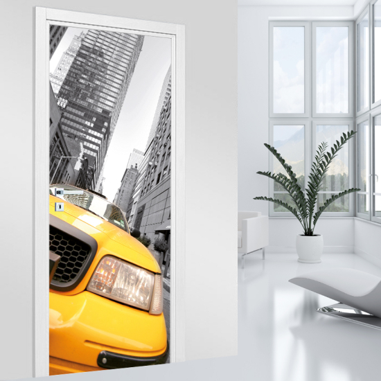 Vinilo Adhesivo para puerta - Taxi de Nueva York