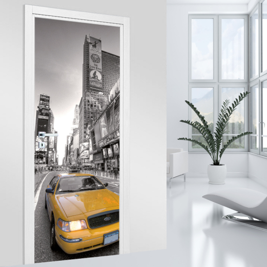 Vinilo Adhesivo para puerta - Taxi de Nueva York