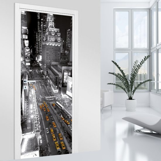 Vinilo Adhesivo para puerta - Taxis de Nueva York