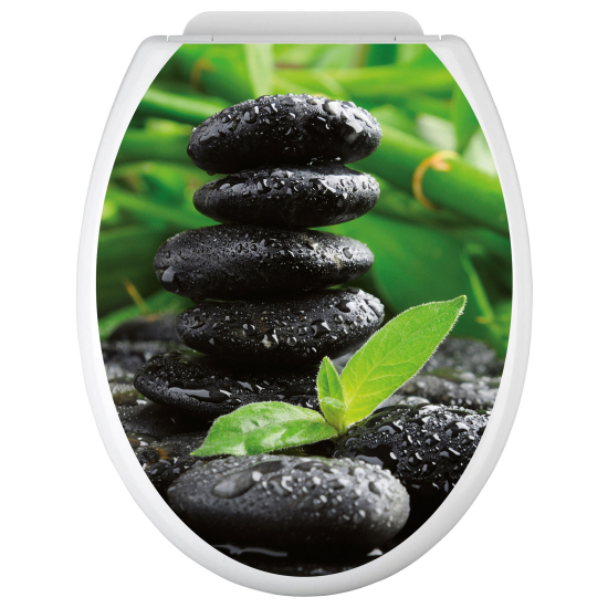 Vinilo Adhesivo para tapa WC - Guijarros de bambú