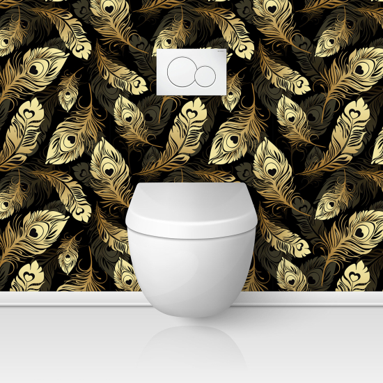 Vinilo Adhesivo para WC - Plumas