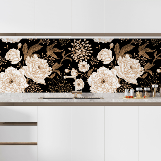 Vinilo Adhesivo Salpicadero Cocina - Flores