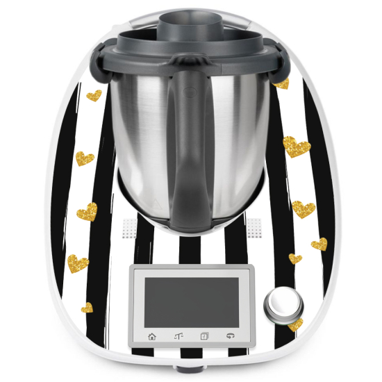 Vinilo Adhesivo Thermomix - TM5 - Corazones Rayas