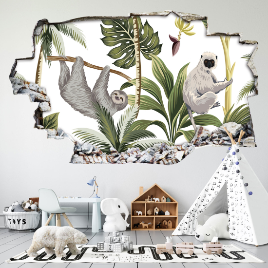 Vinilo Adhesivo trampantojo 3D - Animales de la Jungla