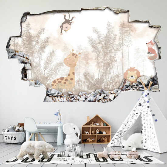 Vinilo Adhesivo trampantojo 3D - Bosque Animales