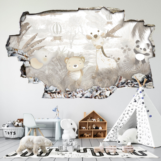 Vinilo Adhesivo trampantojo 3D - Bosque Animales