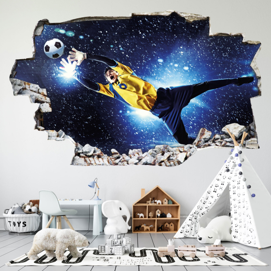 Vinilo Adhesivo trampantojo 3D - Guardián de Fútbol