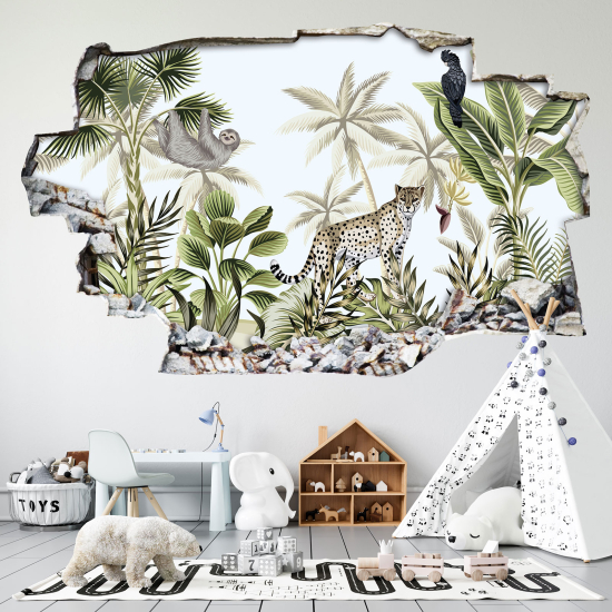 Vinilo Adhesivo trampantojo 3D - Motivo Tropical Animales