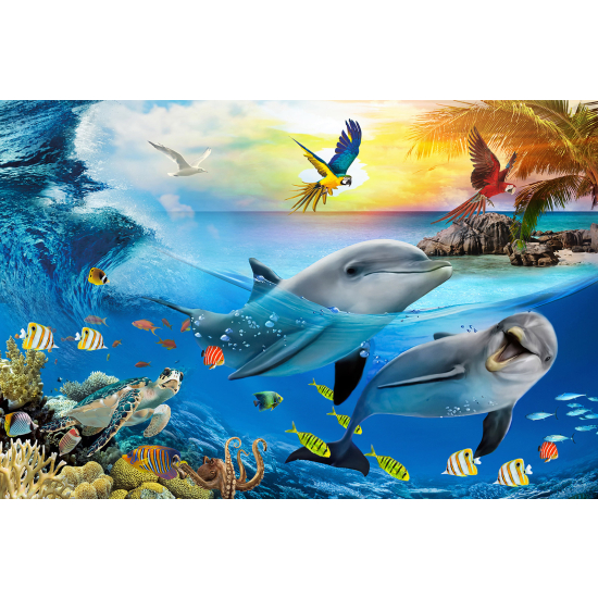 Papel pintado panorámico Infantil - Delfines