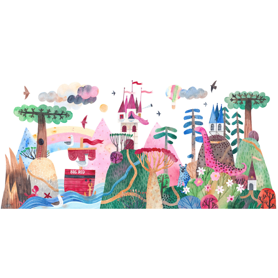 Papel pintado panorámico Niños - Mar Barco