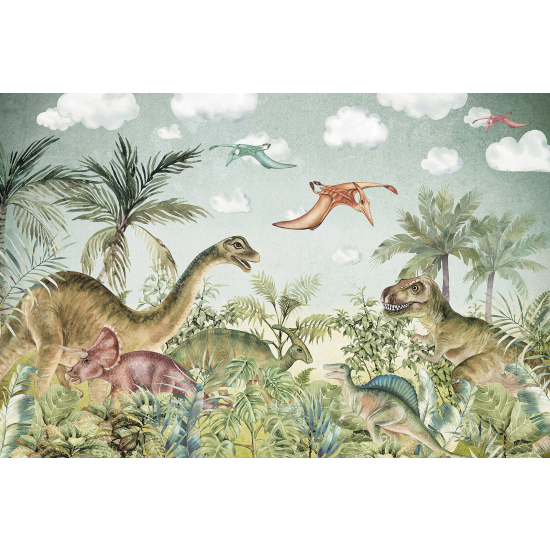 Papel pintado panorámico para niños - Infantil - Dinosaurios - 2646