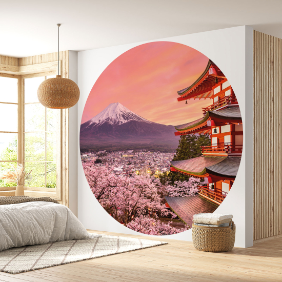 Papel pintado redondo - Monte Fuji Japón