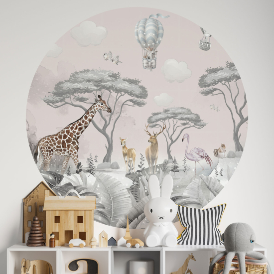 Vinilo Adhesivo Decorativo Redondo para niños - Infantiles - Animales