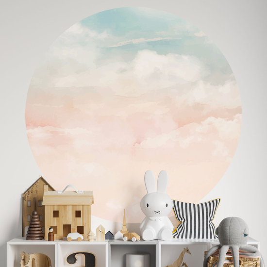 Vinilo Adhesivo Decorativo Redondo para niños - Infantiles - Cielo