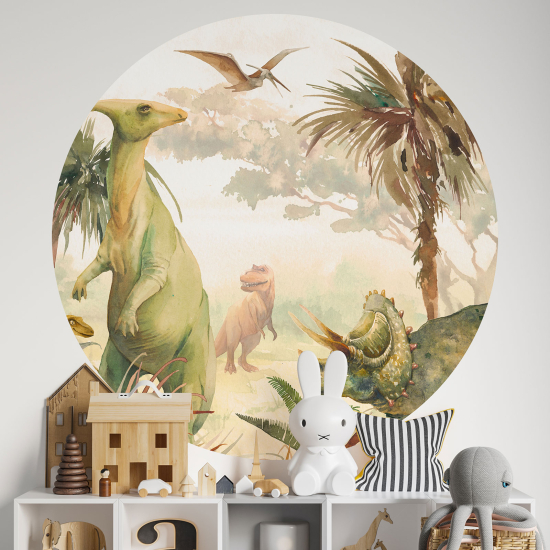 Vinilo Adhesivo Decorativo Redondo para niños - Infantiles - Dinosaurios