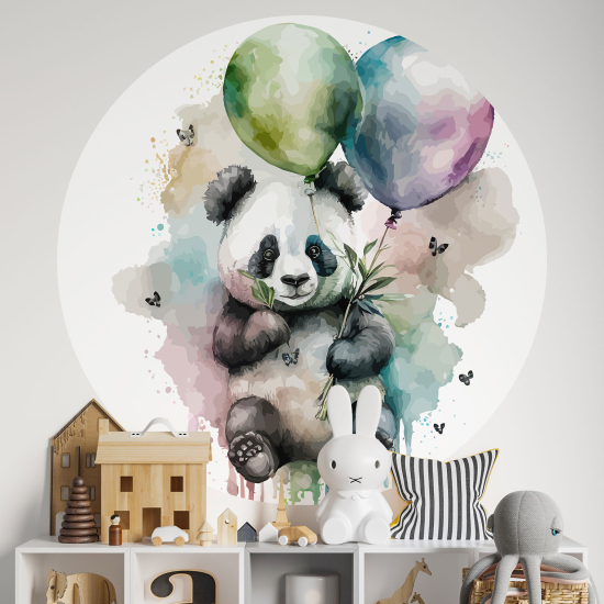 Vinilo Adhesivo Decorativo Redondo para niños - Infantiles - Globos de panda