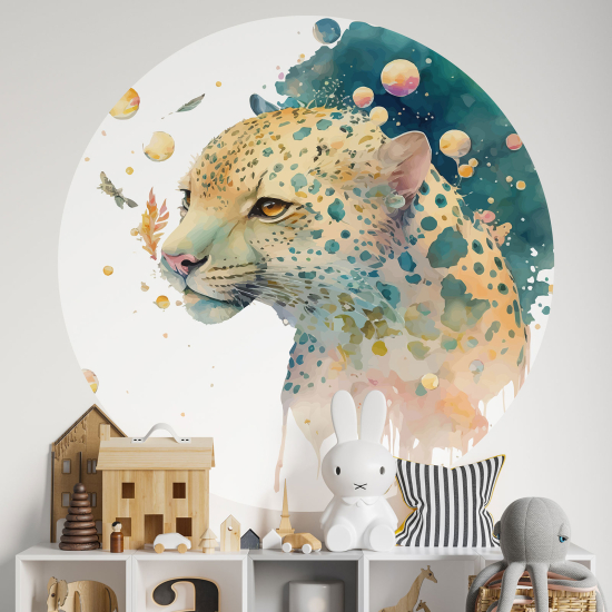 Vinilo Adhesivo Decorativo Redondo para niños - Infantiles - Leopardo
