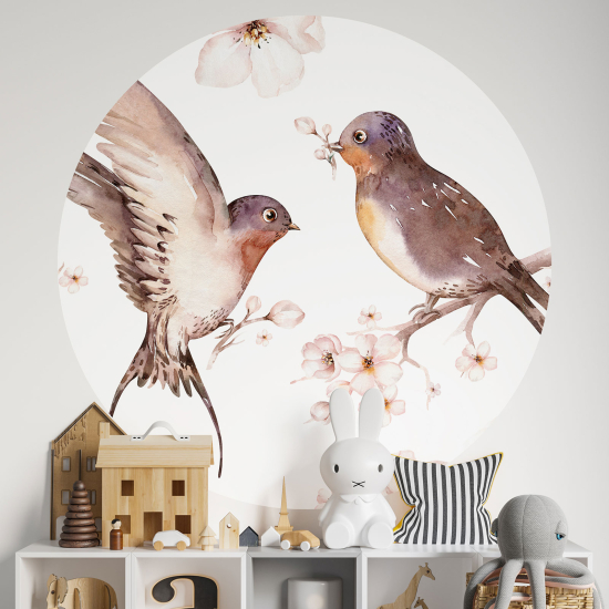 Vinilo Adhesivo Decorativo Redondo para niños - Infantiles - Pájaros