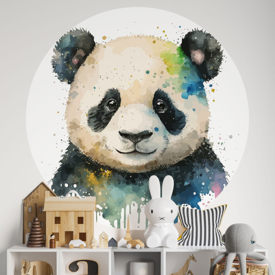 Vinilo Adhesivo Decorativo Redondo para niños - Infantiles - Panda