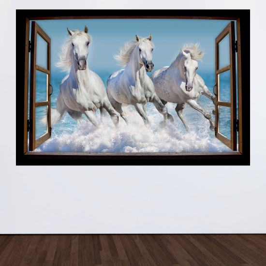 Vinilo Adhesivo Decorativo trampantojo 3D - Caballos