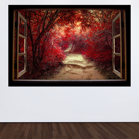 Vinilo Adhesivo Decorativo trampantojo 3D - Camino bosque