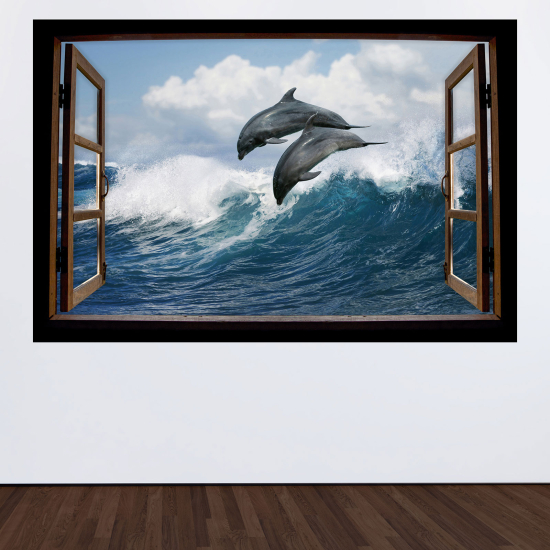 Vinilo Adhesivo Decorativo trampantojo 3D - Delfines