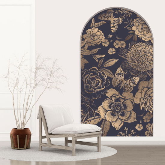 Vinilo Adhesivo Decorativo trampantojo 3D - Flores mariposas