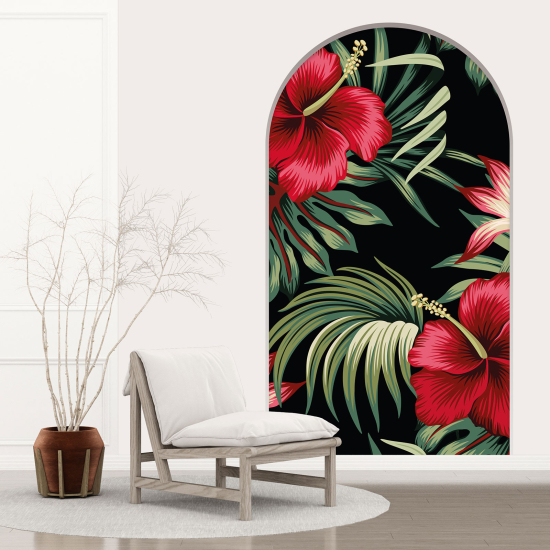 Vinilo Adhesivo Decorativo trampantojo 3D - Hibisco Rojo