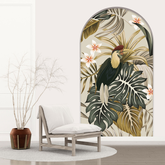 Vinilo Adhesivo Decorativo trampantojo 3D - Hojas Pájaro