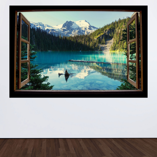 Vinilo Adhesivo Decorativo trampantojo 3D - Lago Montañas