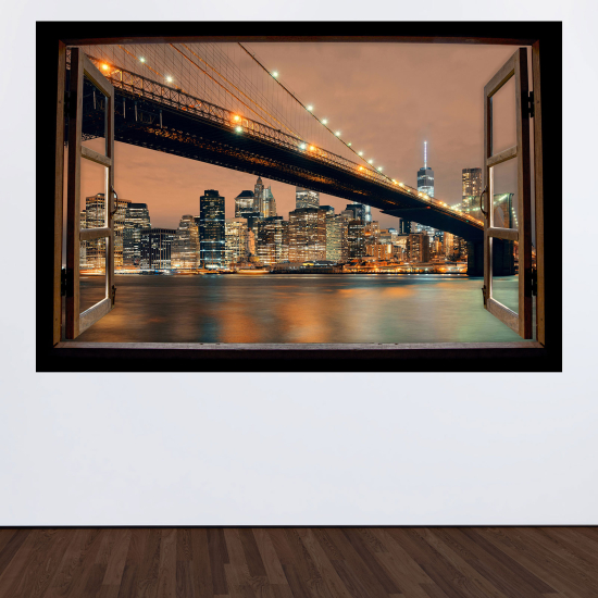 Vinilo Adhesivo Decorativo trampantojo 3D - Puente Nueva York