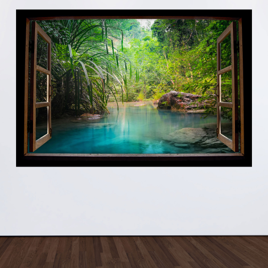 Vinilo Adhesivo Decorativo trampantojo 3D - Río paradisíaco