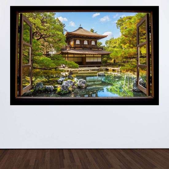 Vinilo Adhesivo Decorativo trampantojo 3D - Templo Japonés